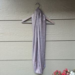 Elizabeth Oillett metallic silver taupe  infinity scarf